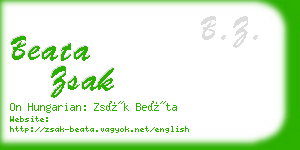 beata zsak business card